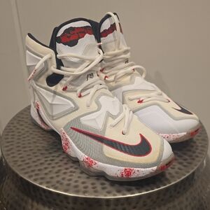 Nike Cream and Red High-Top Sneakers